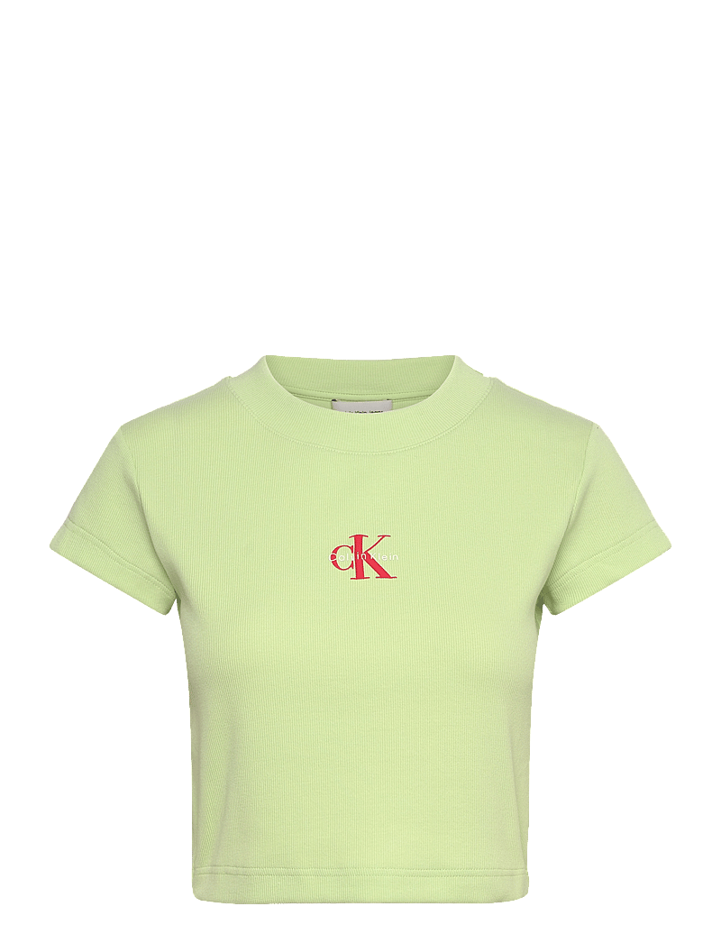 Calvin Klein Jeans - MONOLOGO BABY RIB TEE - crop tops - butterfly - 1
