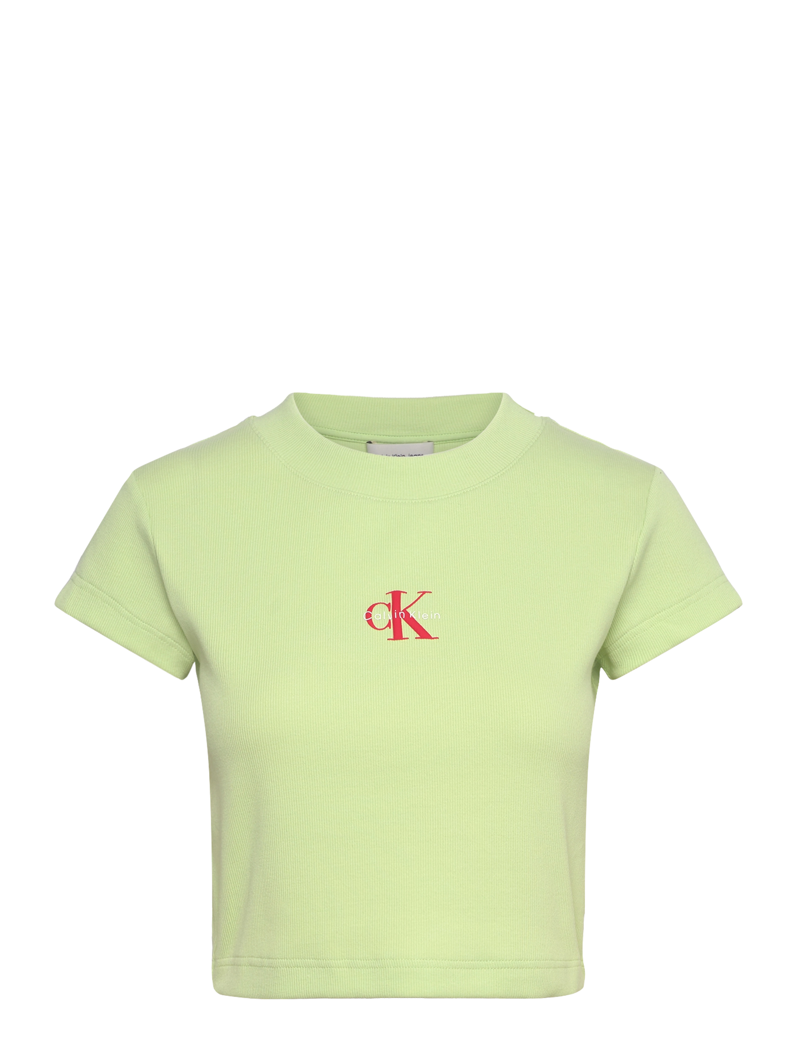 Calvin Klein Jeans MONOLOGO BABY RIB TEE - Calvin Klein - BUTTERFLY / green