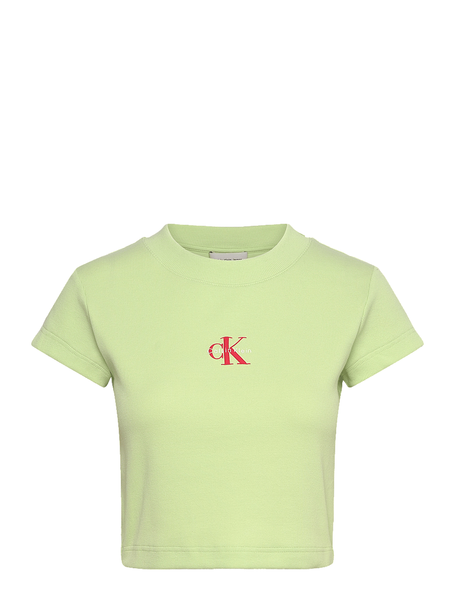 Calvin Klein Jeans - MONOLOGO BABY RIB TEE - crop tops - butterfly - 1