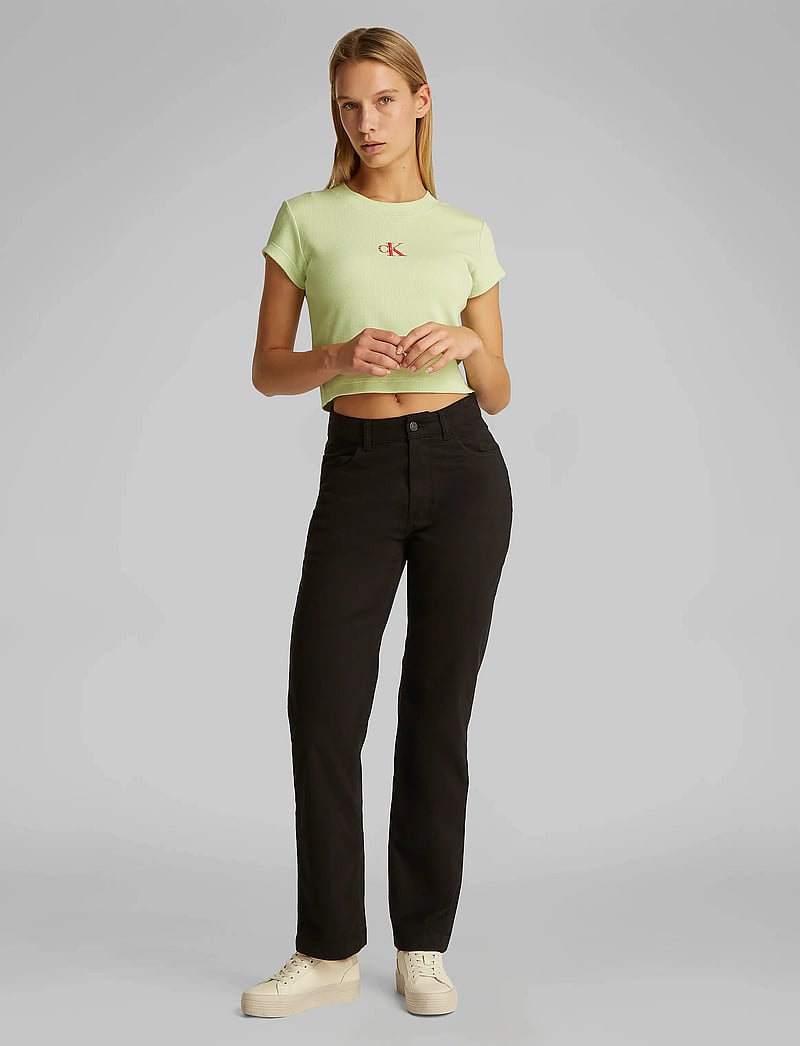 Calvin Klein Jeans - MONOLOGO BABY RIB TEE - crop tops - butterfly - 4
