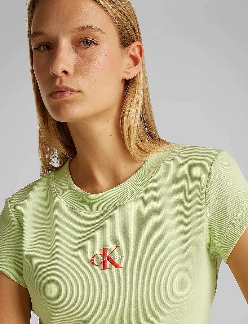 Calvin Klein Jeans - MONOLOGO BABY RIB TEE - crop tops - butterfly - 5