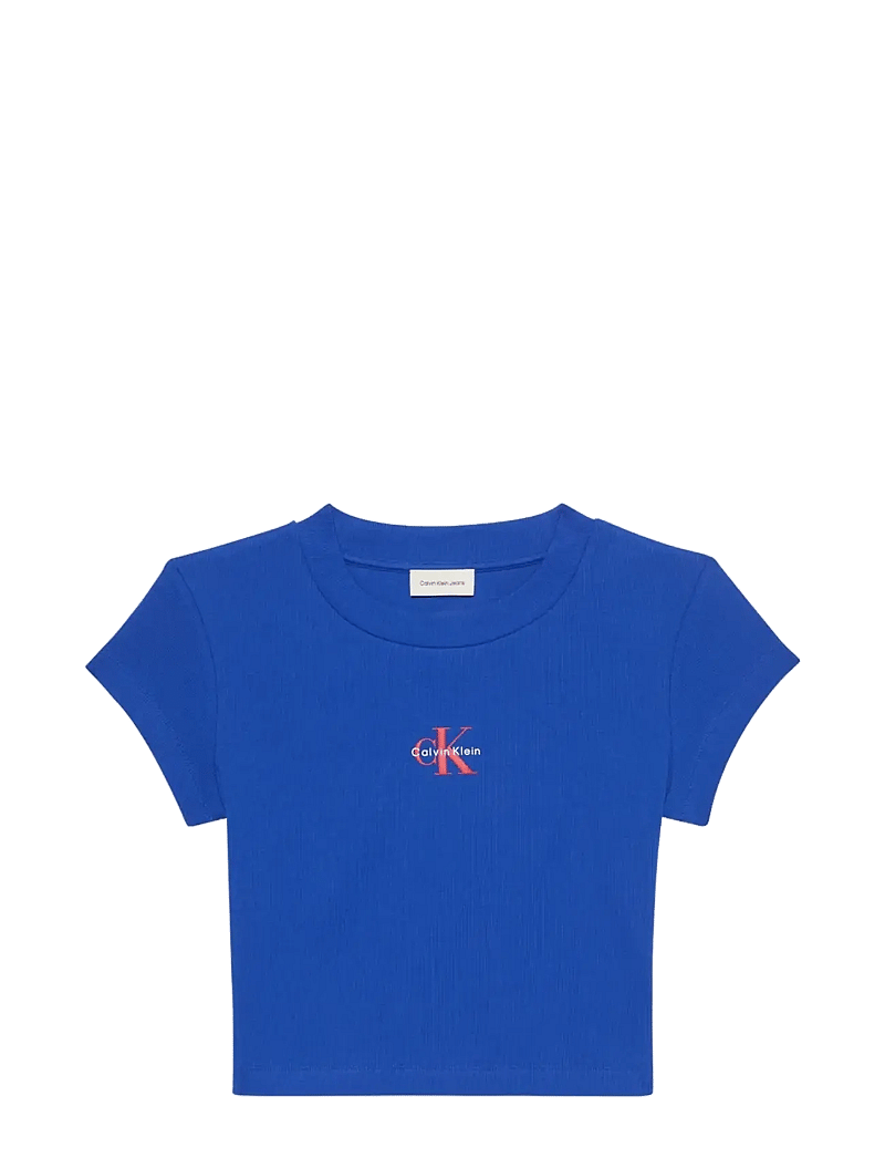 Calvin Klein Jeans - MONOLOGO BABY RIB TEE - nabapluusid - cobalt - 1
