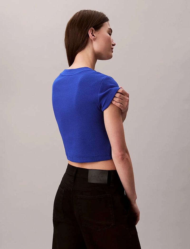 Calvin Klein Jeans - MONOLOGO BABY RIB TEE - nabapluusid - cobalt - 2