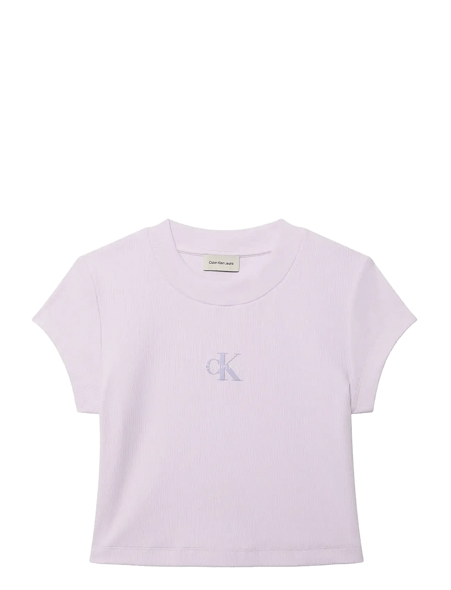 Calvin Klein Jeans - MONOLOGO BABY RIB TEE - nabapluusid - island lilac - 1