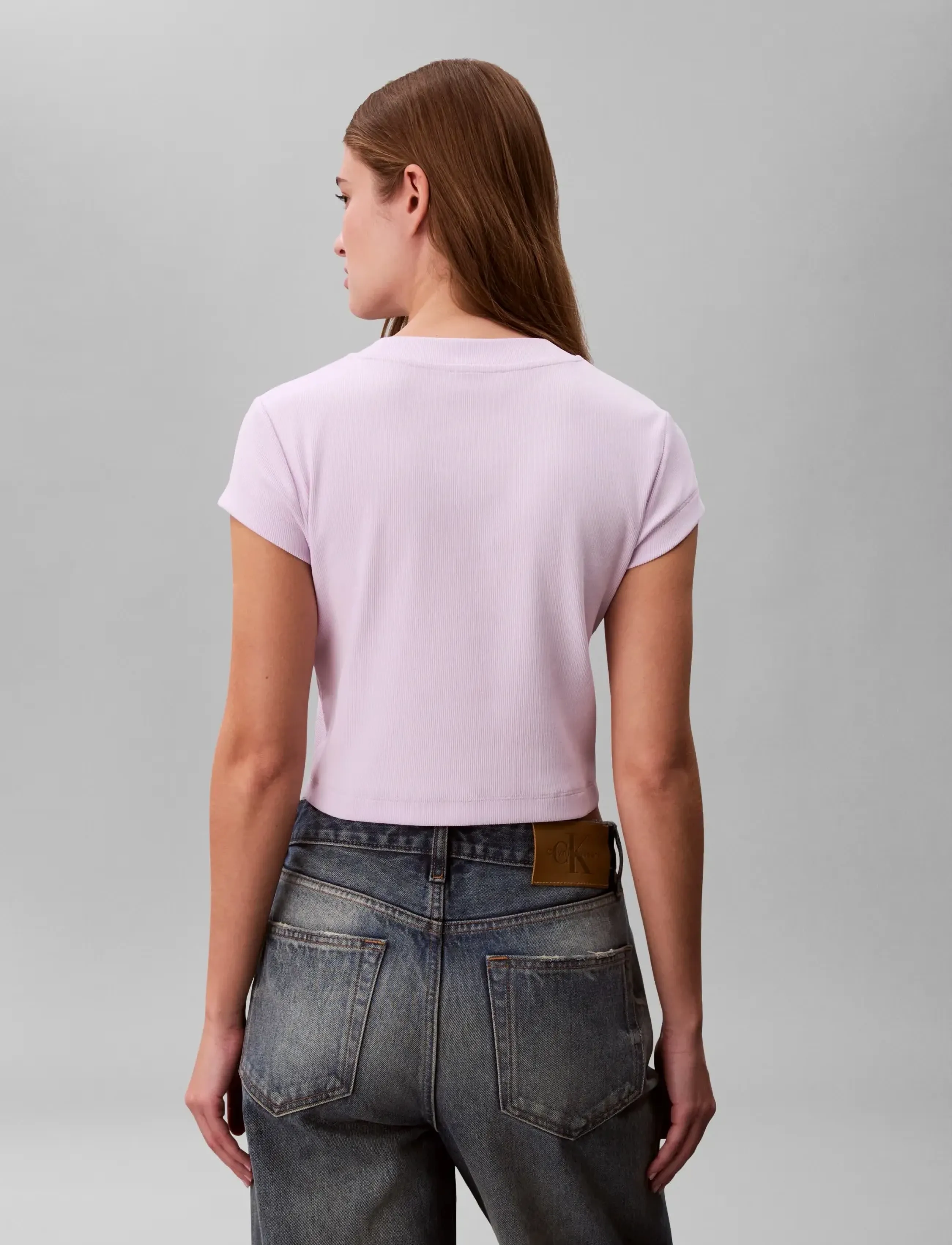 Calvin Klein Jeans - MONOLOGO BABY RIB TEE - nabapluusid - island lilac - 2