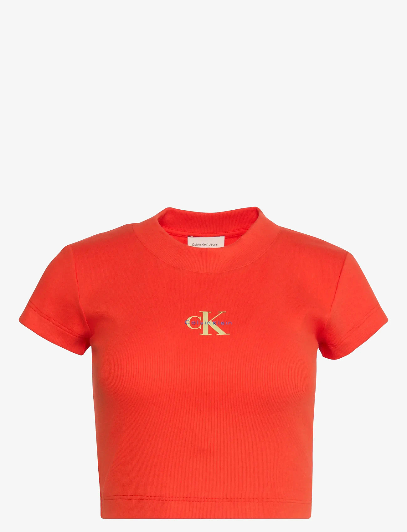 Calvin Klein Jeans - MONOLOGO BABY RIB TEE - crop tops - redalert - 1