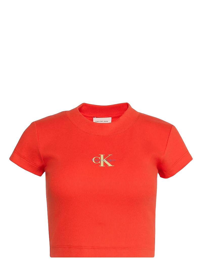 Calvin Klein Jeans - MONOLOGO BABY RIB TEE - crop tops - redalert - 1