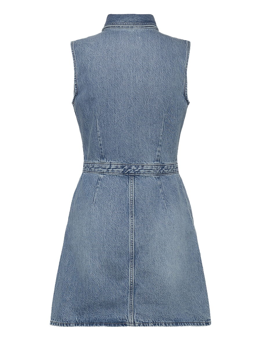 Calvin Klein Jeans - SLVLSS DENIM TRUCKERDRESS - robes en jeans - sage stone - 2