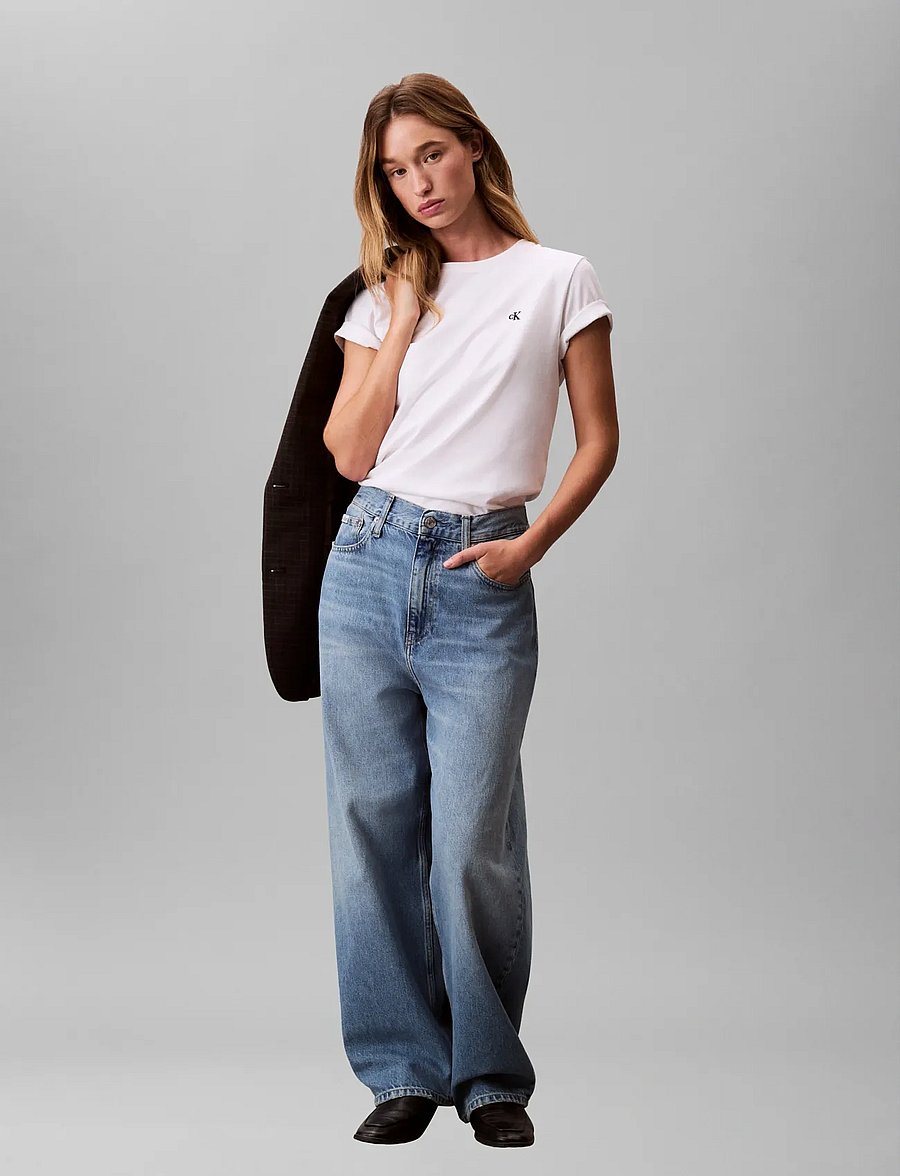 Calvin Klein Jeans - Archive Jersey Crew Tee EU - t-shirts - bright white - 0