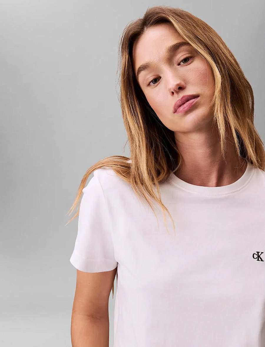 Calvin Klein Jeans - Archive Jersey Crew Tee EU - t-shirts - bright white - 5