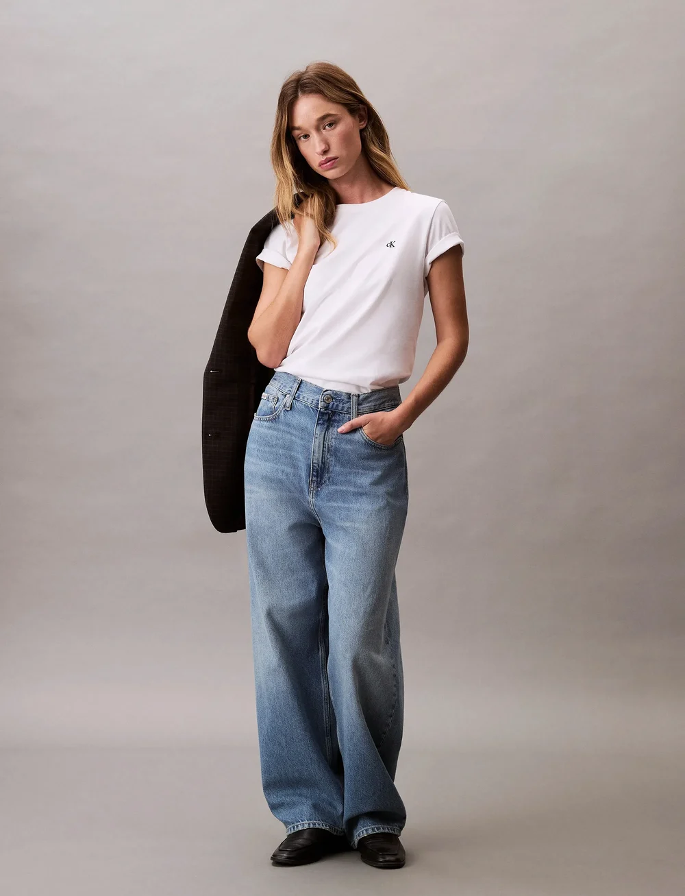 Calvin Klein Jeans - Archive Jersey Crew Tee EU - t-särgid - brilliant white - 0