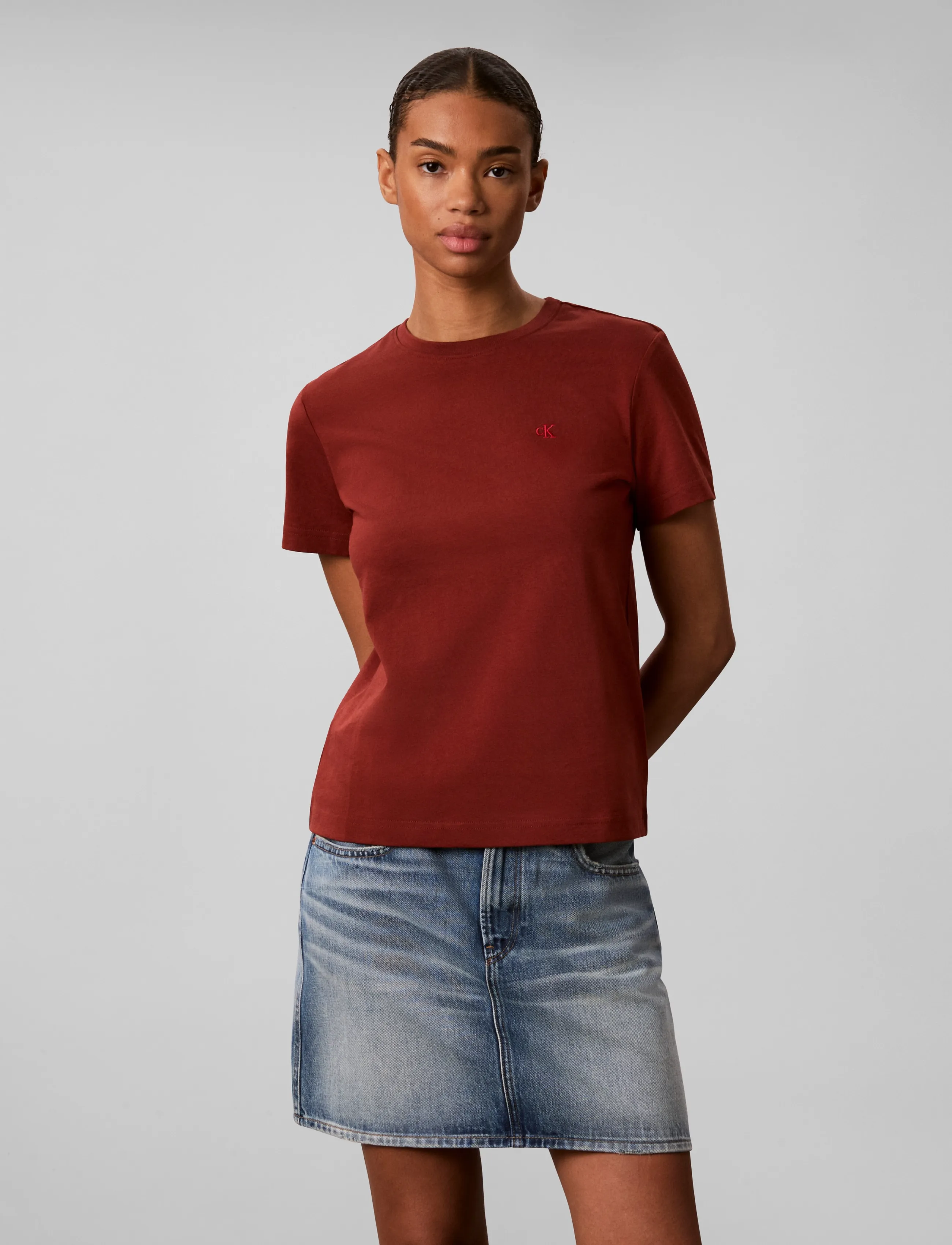 Calvin Klein Jeans - SS MONOGRAM CREW TEE - t-särgid - fired brick - 3
