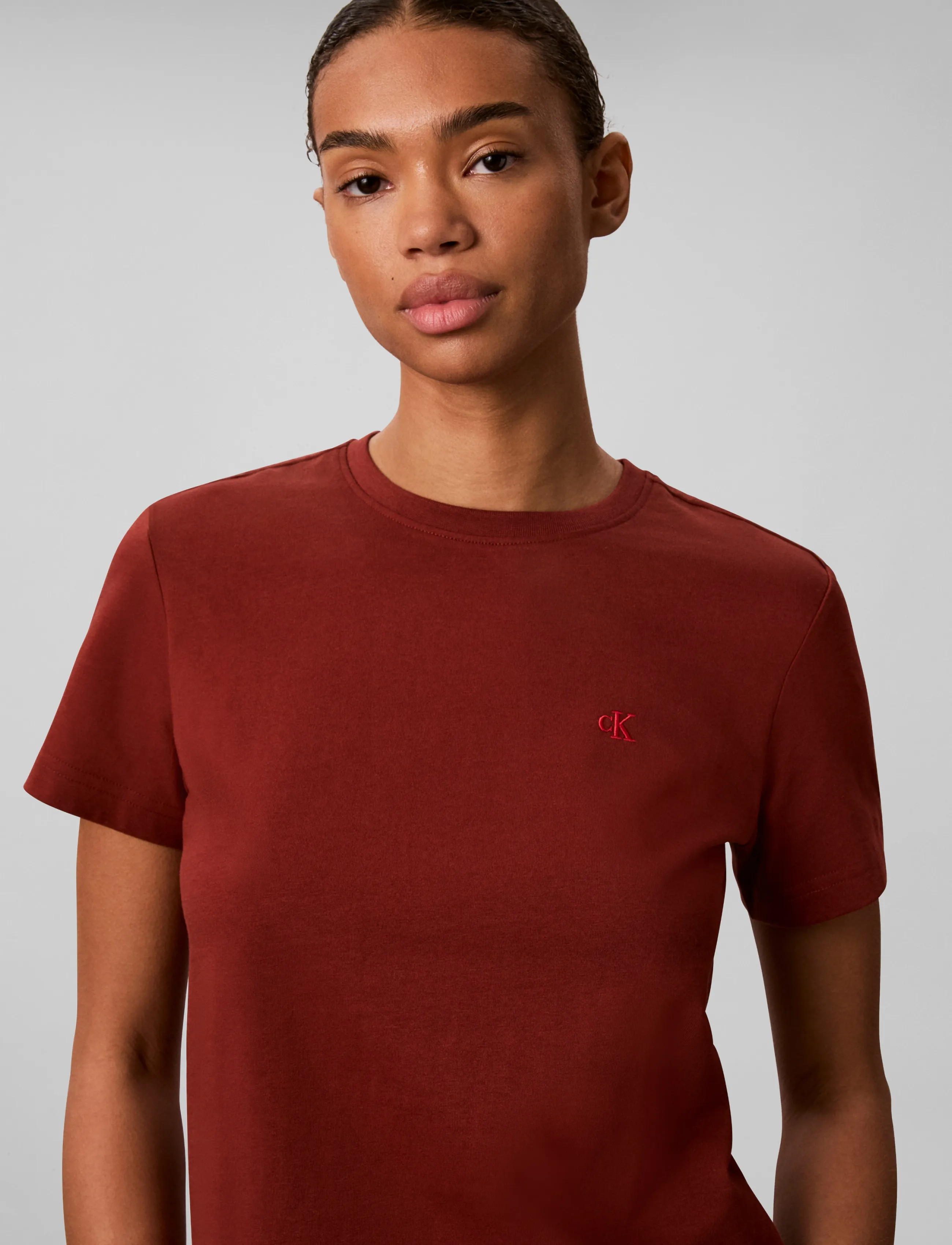 Calvin Klein Jeans - SS MONOGRAM CREW TEE - t-särgid - fired brick - 4