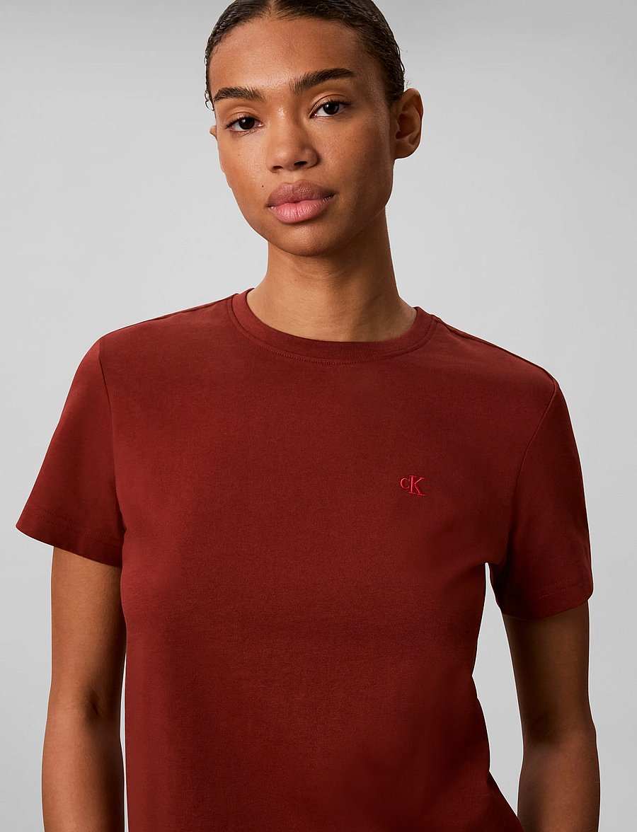 Calvin Klein Jeans - SS MONOGRAM CREW TEE - t-särgid - fired brick - 4
