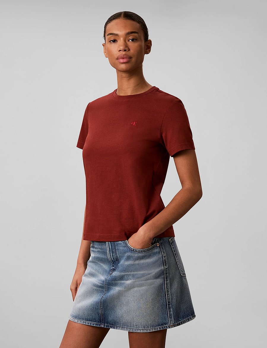 Calvin Klein Jeans - SS MONOGRAM CREW TEE - t-särgid - fired brick - 5