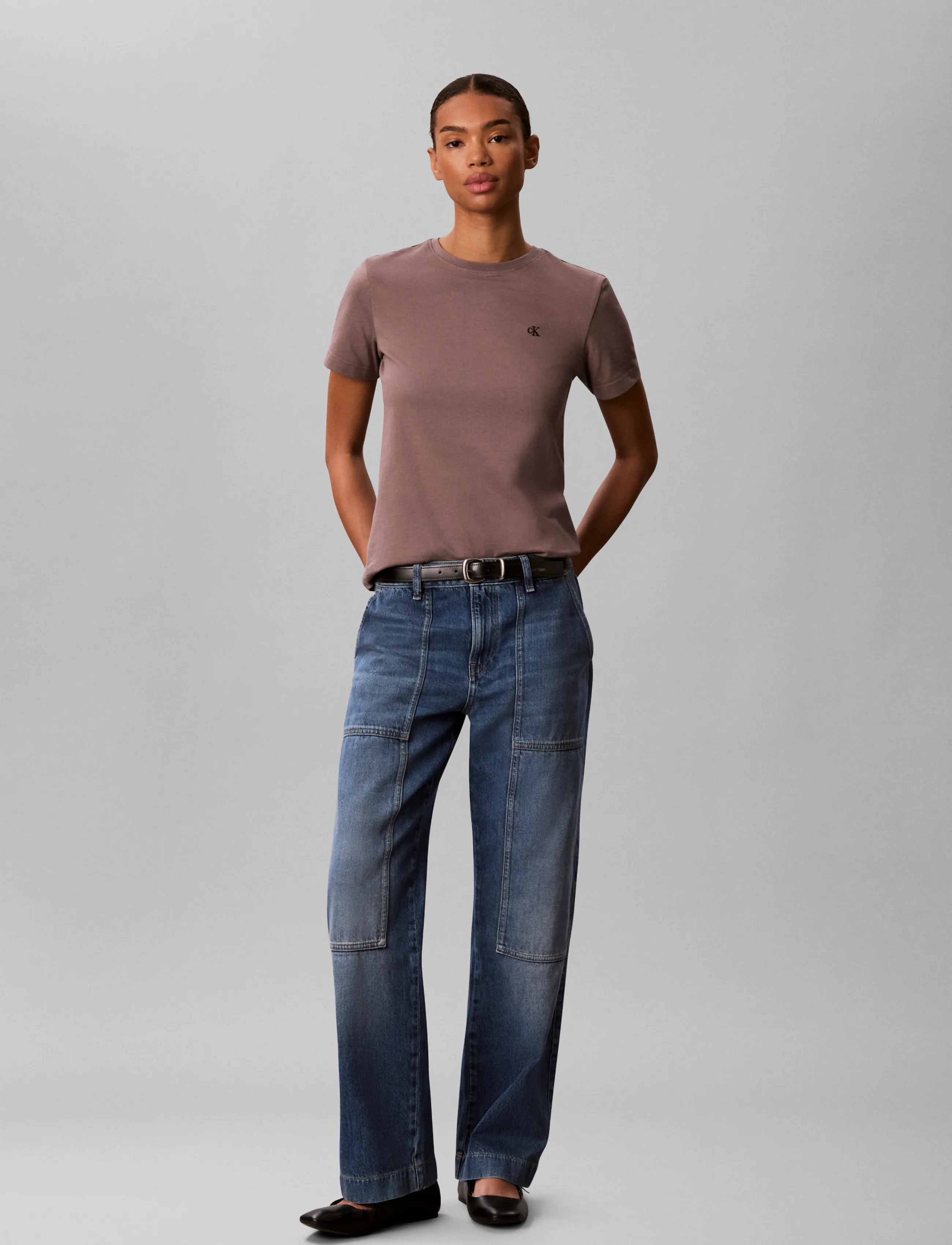 Calvin Klein Jeans - Archive Jersey Crew Tee EU - t-särgid - iron - 0