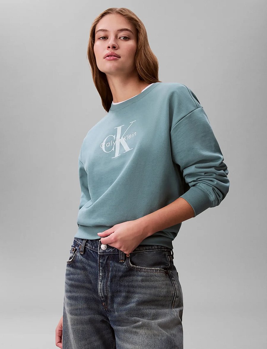Calvin Klein Jeans - LS MONOLOGO FRENCH TERRY RLXD CR - everyday style - arctic - 4