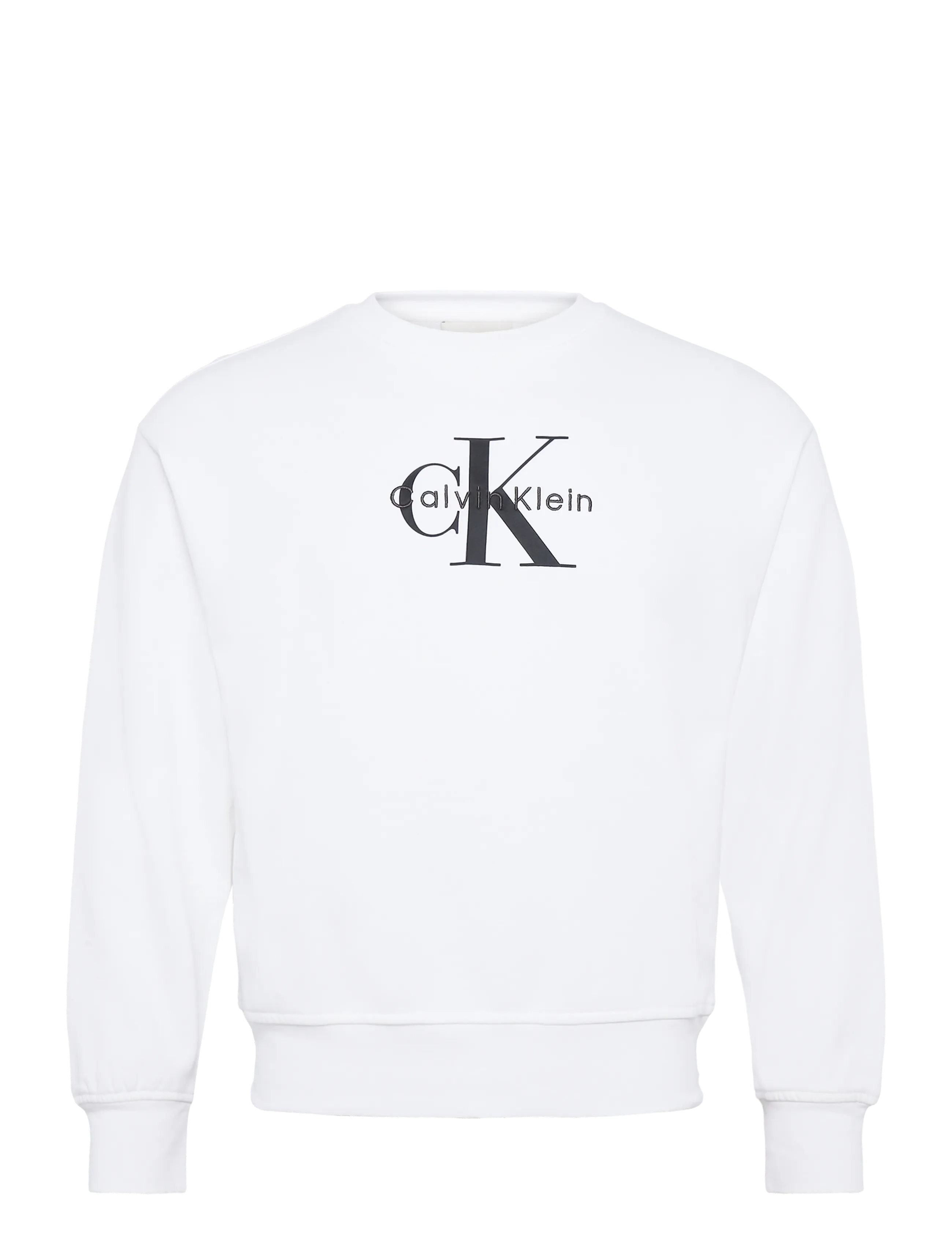 Calvin Klein Jeans LS MONOLOGO FRENCH TERRY RLXD CR - New arrivals - BRIGHT WHITE / white