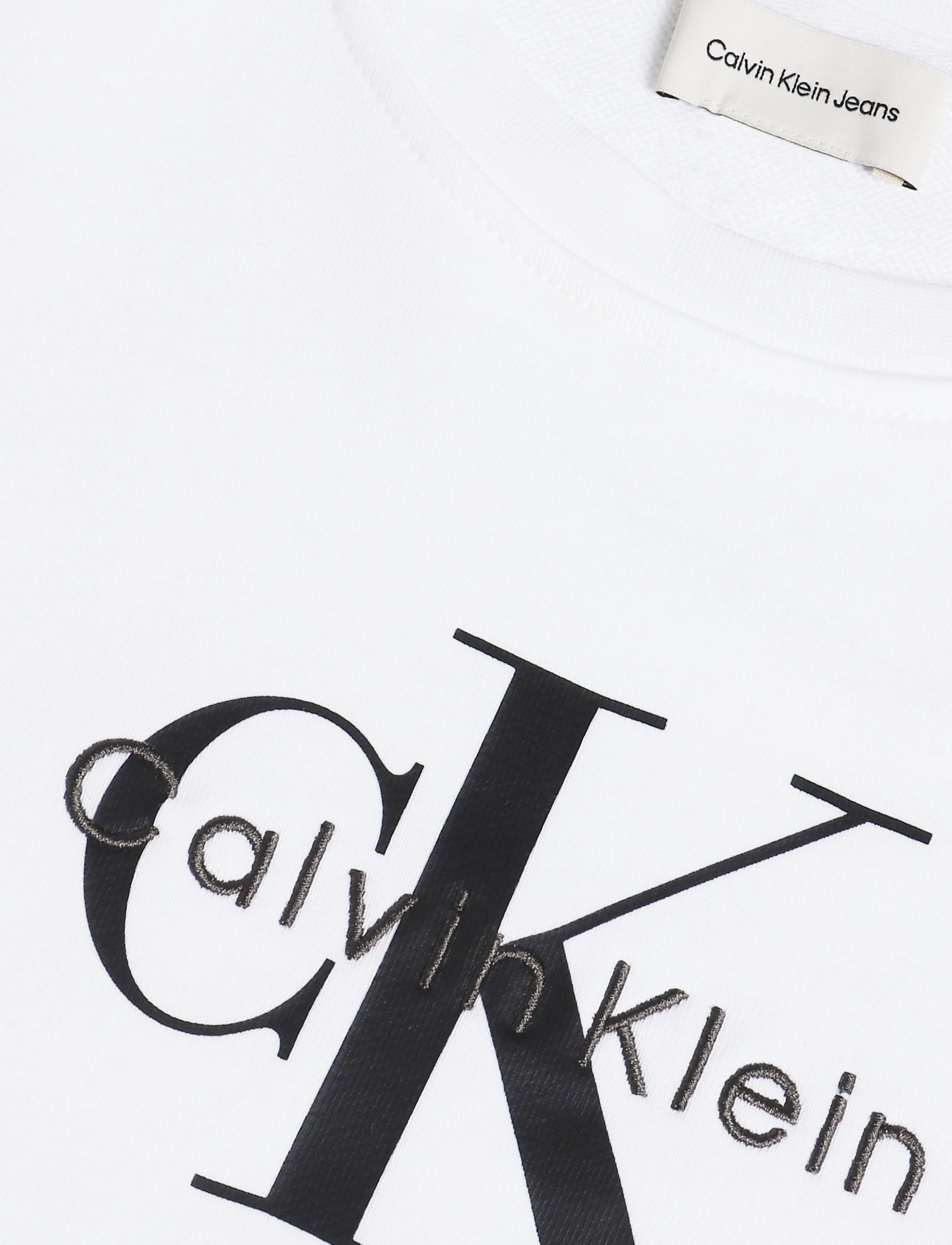 Calvin Klein Jeans - LS MONOLOGO FRENCH TERRY RLXD CR - everyday style - bright white - 2