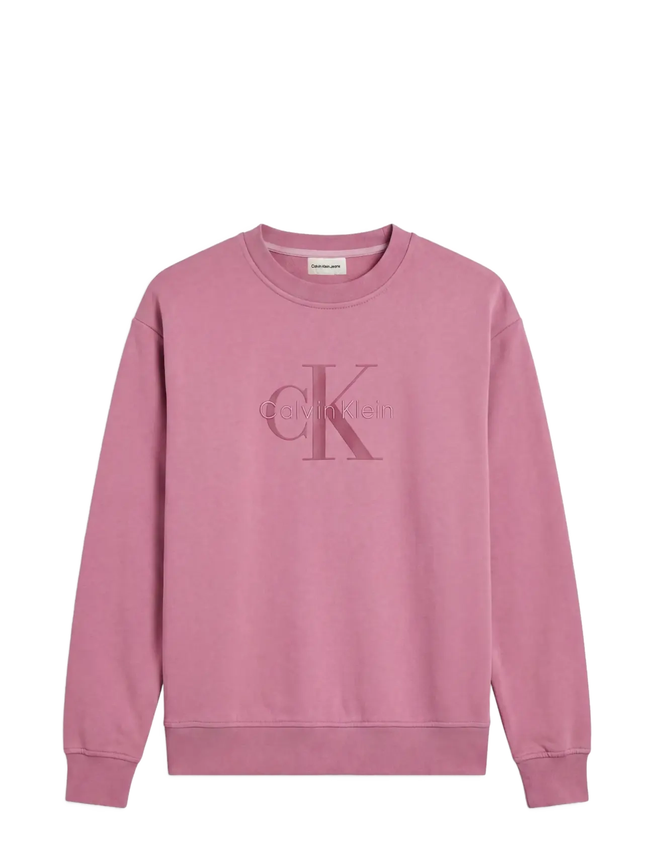 Calvin Klein Jeans LS MONOLOGO FRENCH TERRY RLXD CR - Dressipluusid - DUSKY ORCHID / pink/rose