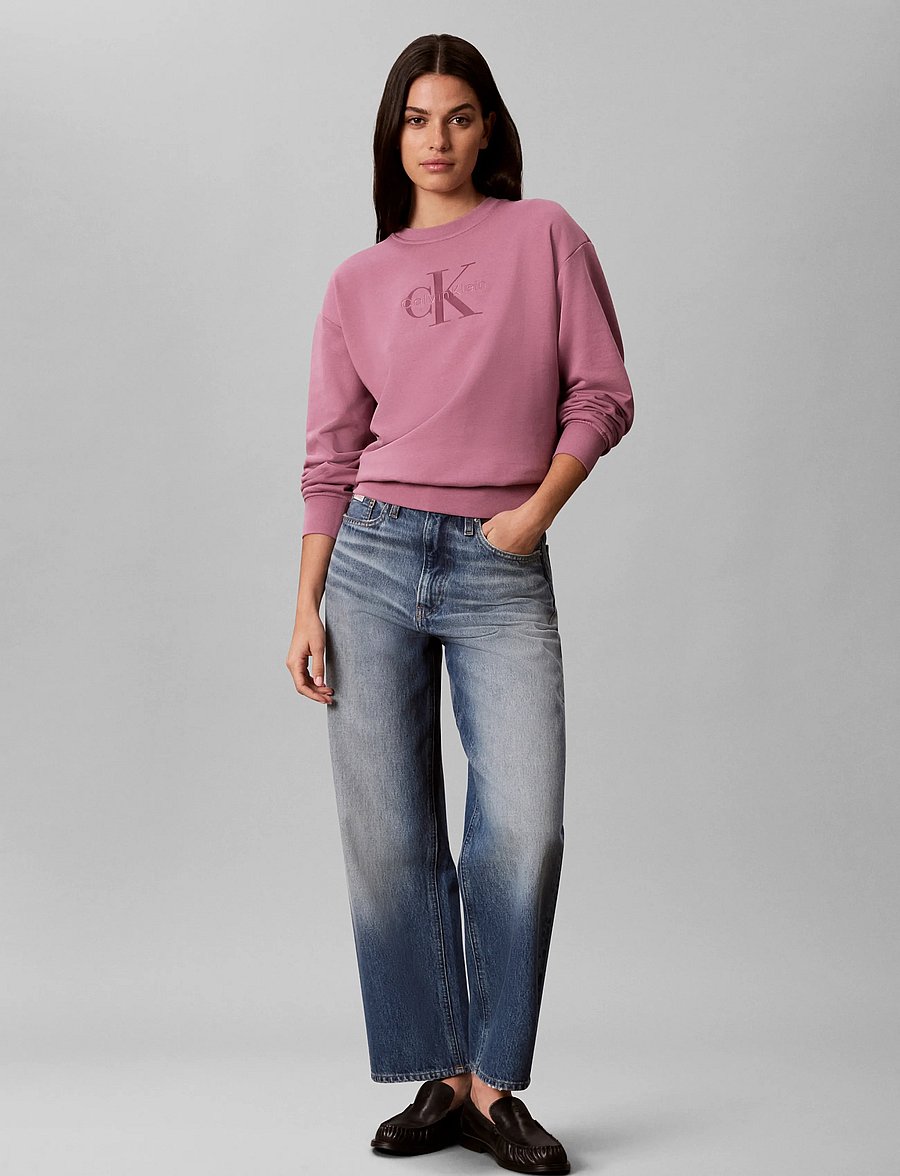 Calvin Klein Jeans - LS MONOLOGO FRENCH TERRY RLXD CR - hverdags stil - dusky orchid - 0