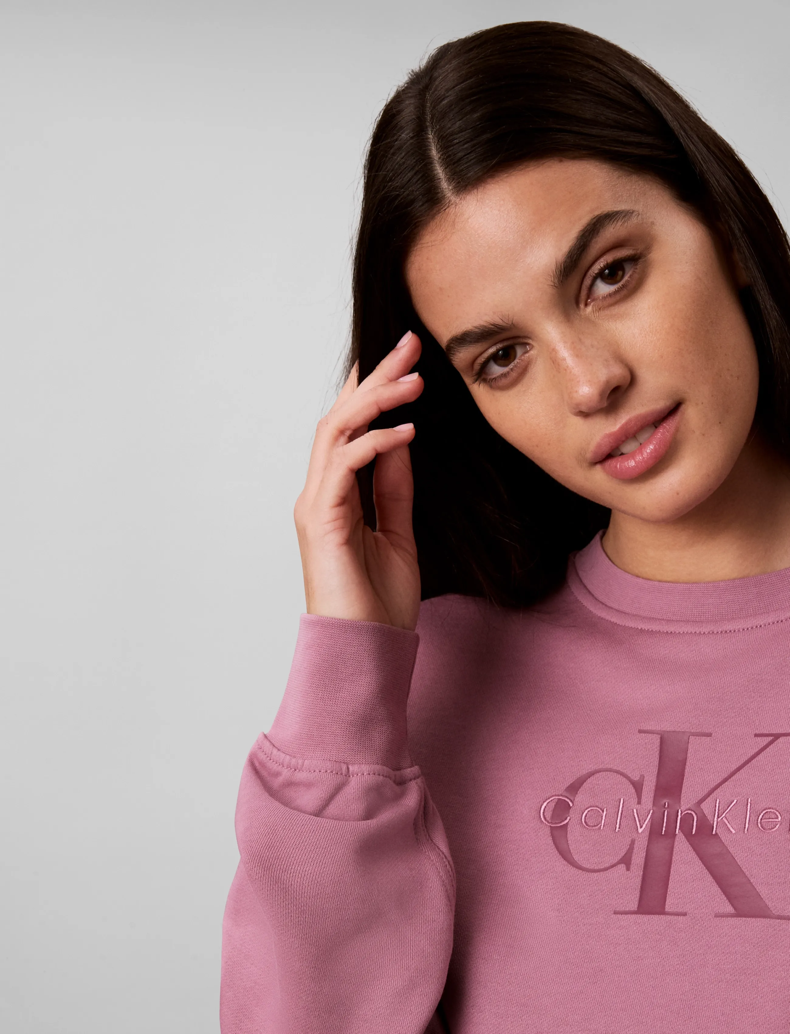 Calvin Klein Jeans - LS MONOLOGO FRENCH TERRY RLXD CR - igapäevane stiil - dusky orchid - 4