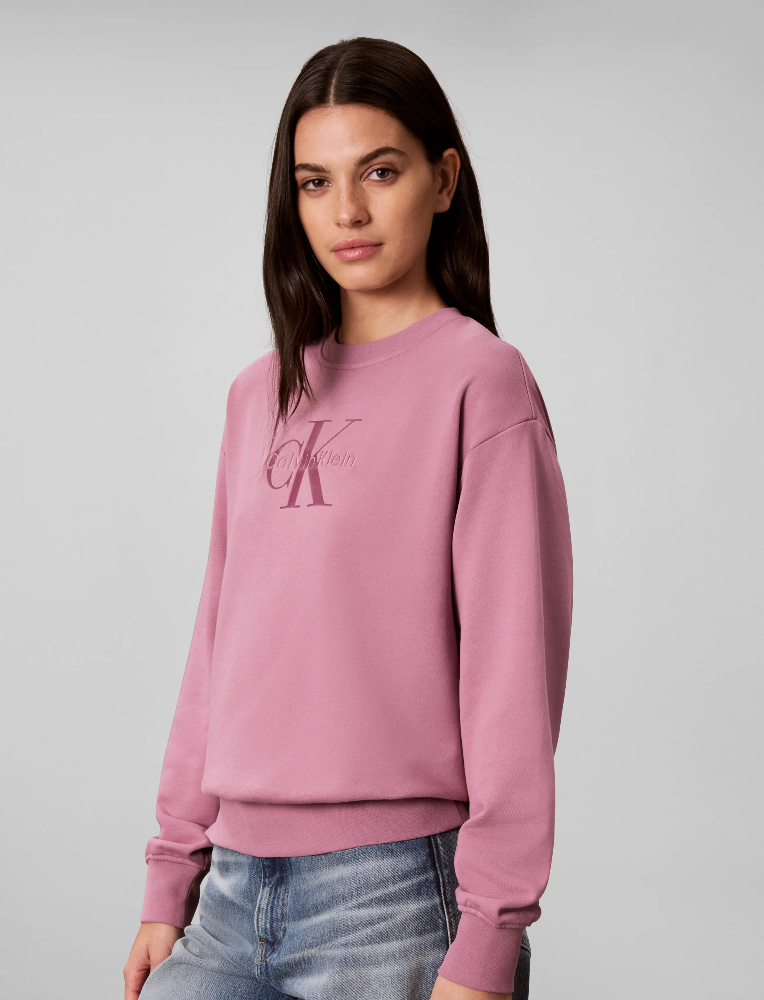 Calvin Klein Jeans - LS MONOLOGO FRENCH TERRY RLXD CR - igapäevane stiil - dusky orchid - 5