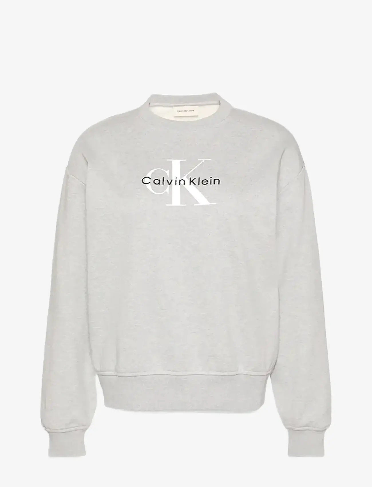 Calvin Klein Jeans - LS MONOLOGO FRENCH TERRY RLXD CR - hverdags stil - heroic grey heather - 1
