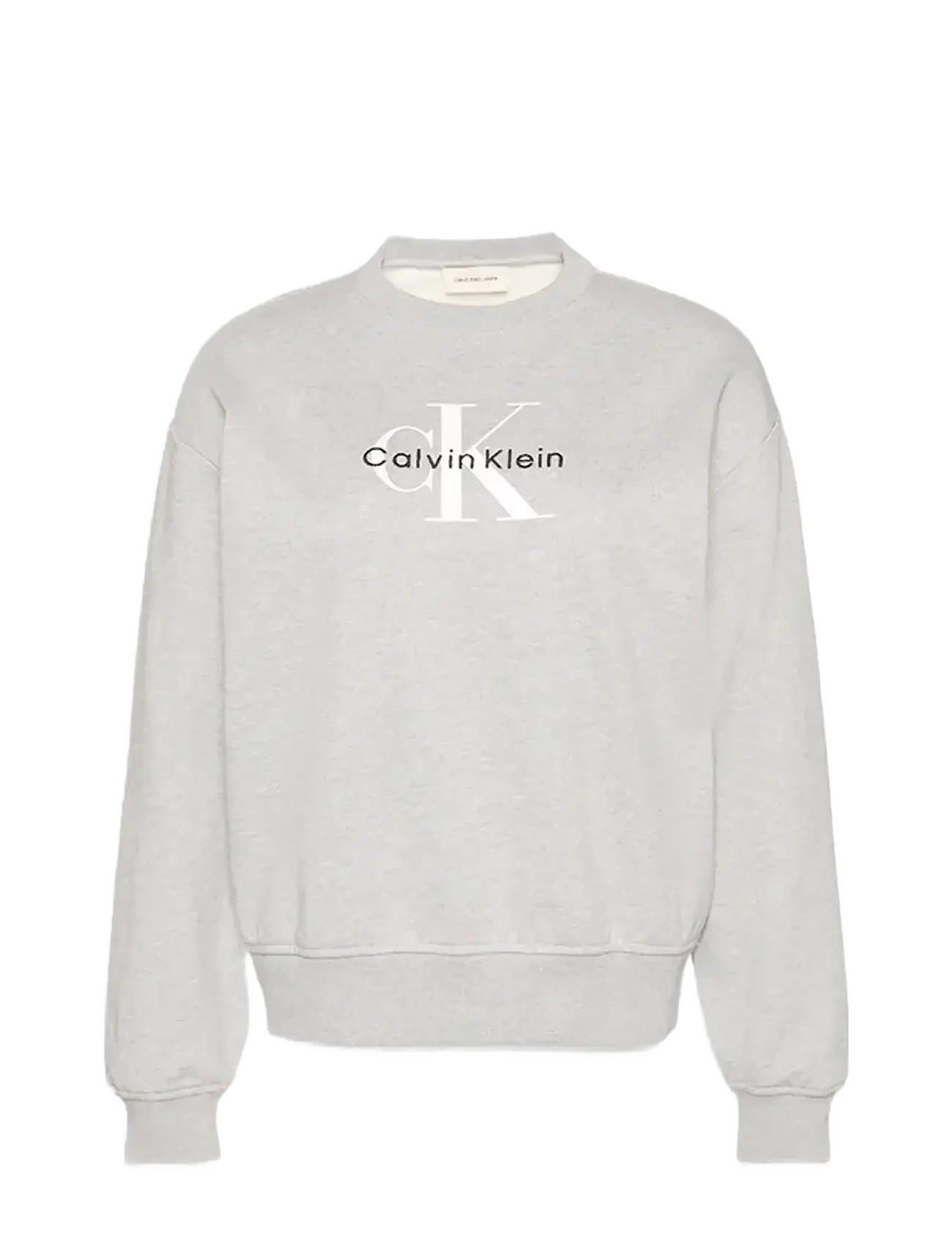 Calvin Klein Jeans LS MONOLOGO FRENCH TERRY RLXD CR - Sweatshirts - HEROIC GREY HEATHER / grey