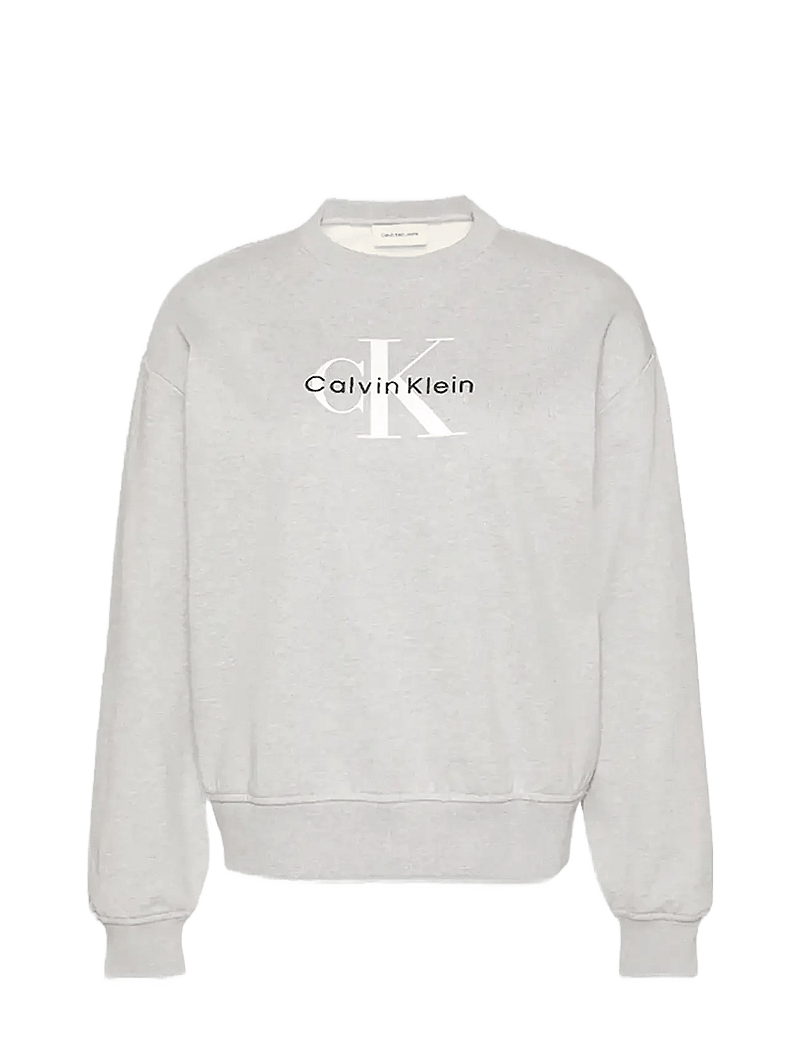 Calvin Klein Jeans - LS MONOLOGO FRENCH TERRY RLXD CR - hverdags stil - heroic grey heather - 1