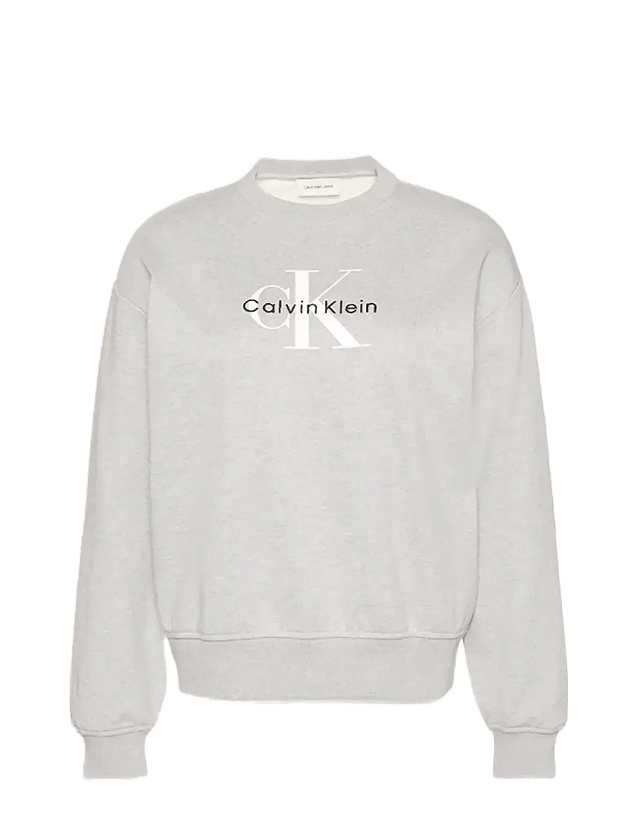 Calvin Klein Jeans - LS MONOLOGO FRENCH TERRY RLXD CR - sweatshirts - heroic grey heather - 1