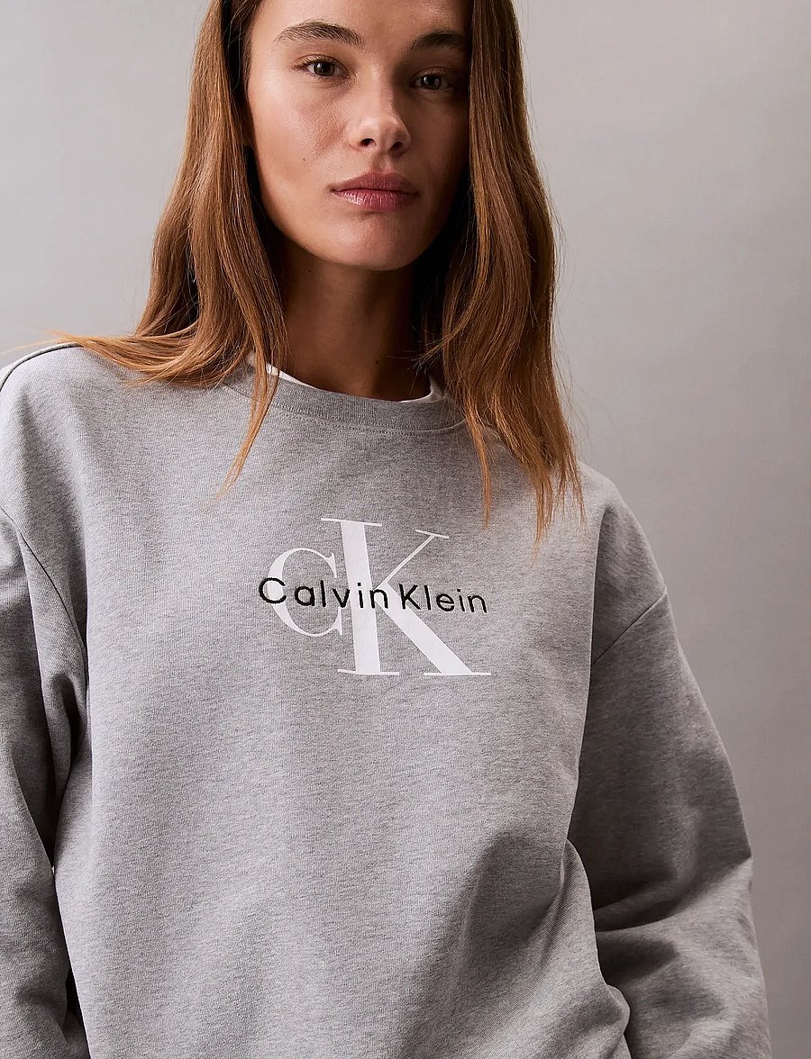 Calvin Klein Jeans - LS MONOLOGO FRENCH TERRY RLXD CR - sweatshirts - heroic grey heather - 2