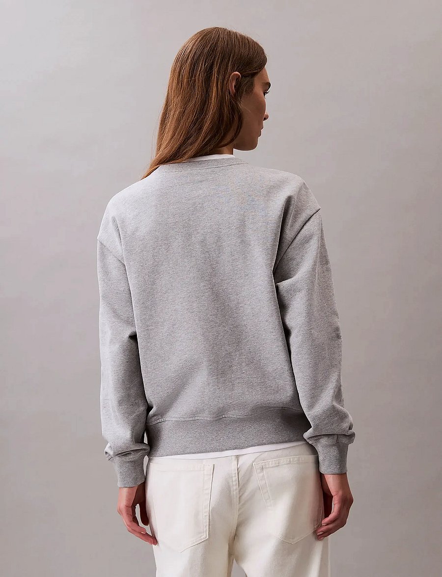 Calvin Klein Jeans - LS MONOLOGO FRENCH TERRY RLXD CR - sweatshirts - heroic grey heather - 5