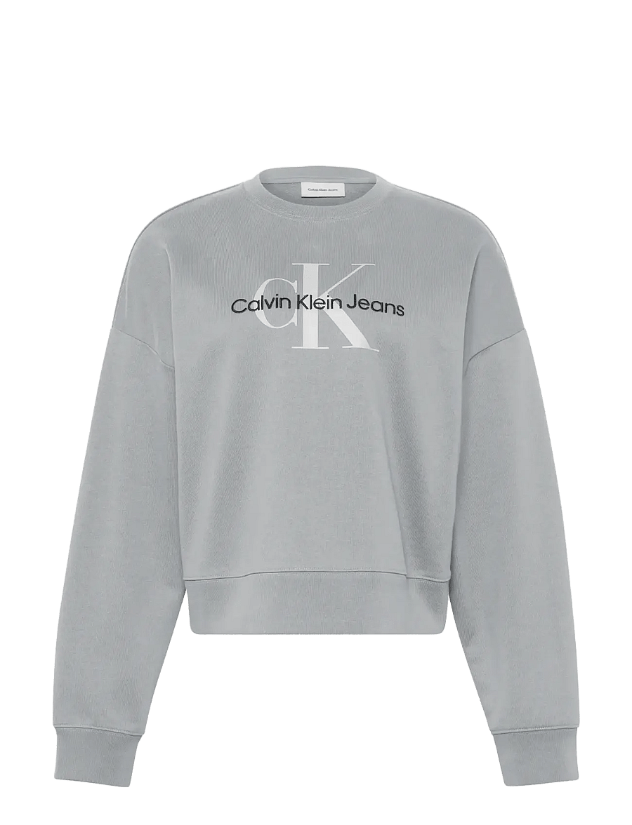 Calvin Klein Jeans - LS MONOLOGO FRENCH TERRY RLXD CR - hverdags stil - heroic grey heather - 1