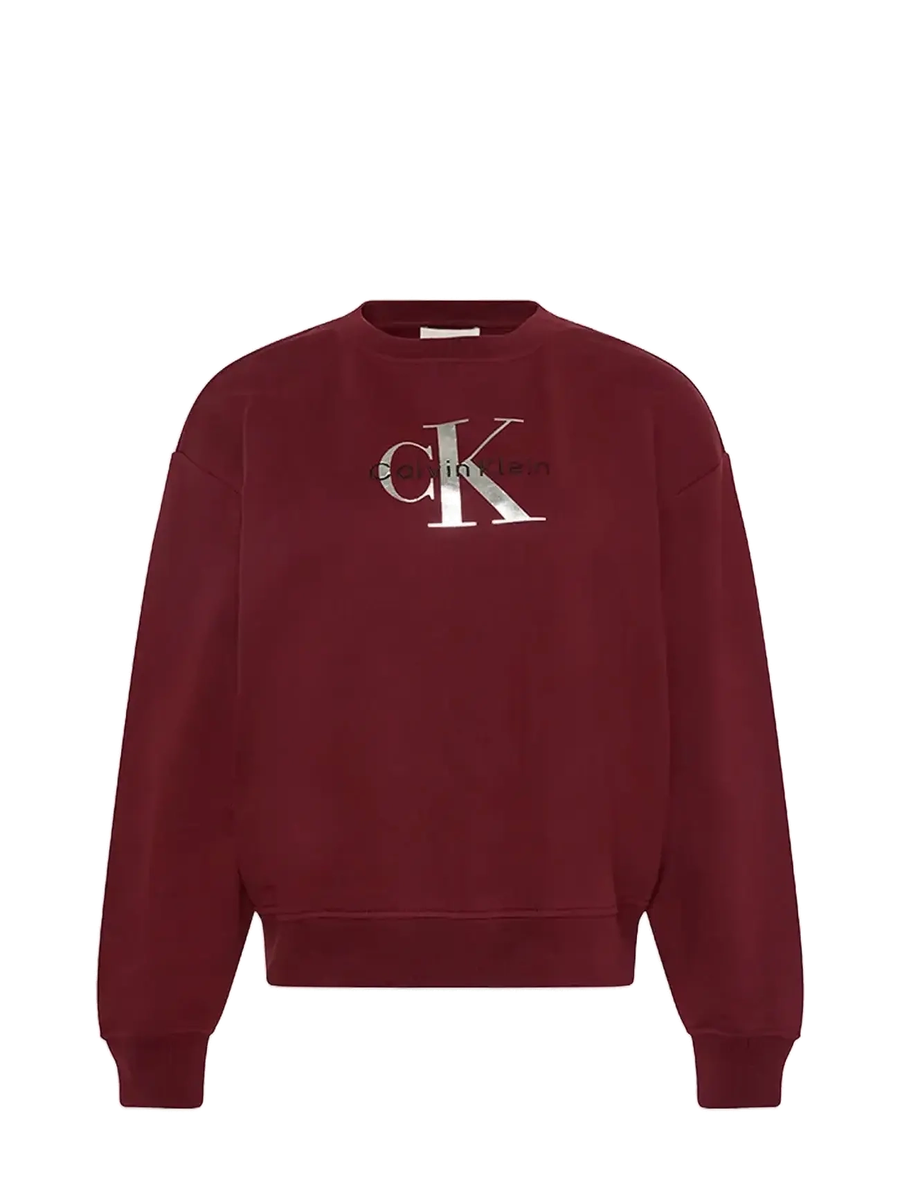 Calvin Klein Jeans LS MONOLOGO FRENCH TERRY RLXD CR - Sweatshirts - RENAISSANCE RED / burgundy
