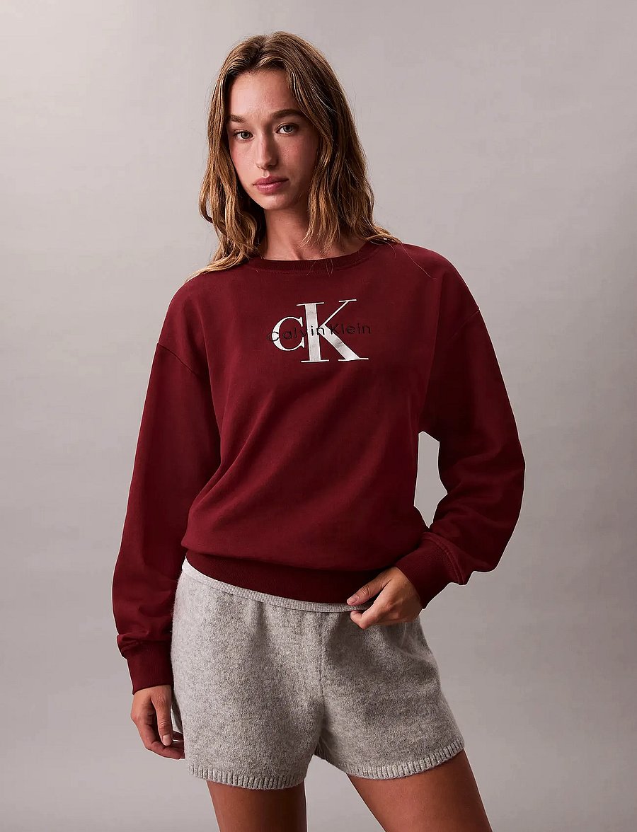 Calvin Klein Jeans - LS MONOLOGO FRENCH TERRY RLXD CR - sweatshirts - renaissance red - 0