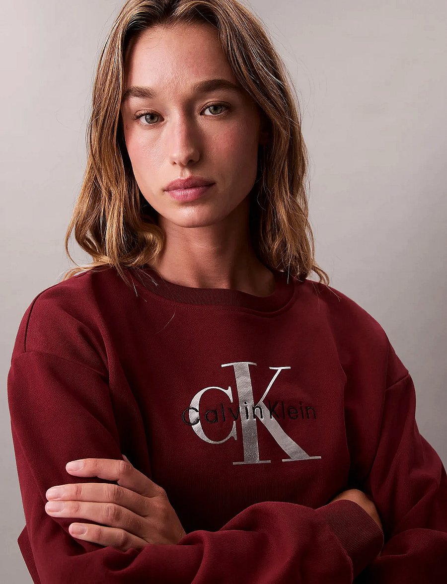 Calvin Klein Jeans - LS MONOLOGO FRENCH TERRY RLXD CR - sweatshirts - renaissance red - 2