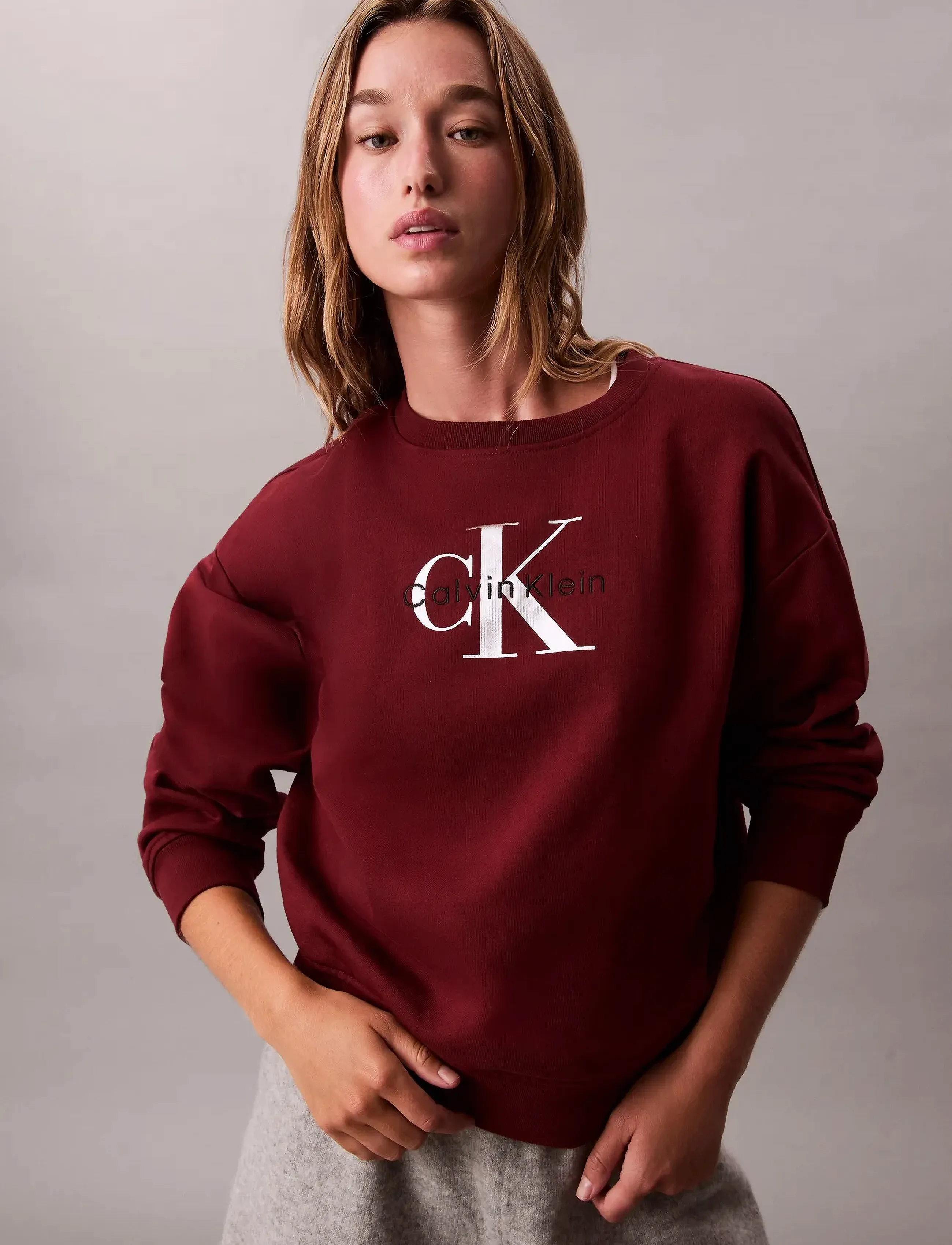 Calvin Klein Jeans - LS MONOLOGO FR TERRY RLXD CREW - hverdags stil - renaissance red - 4