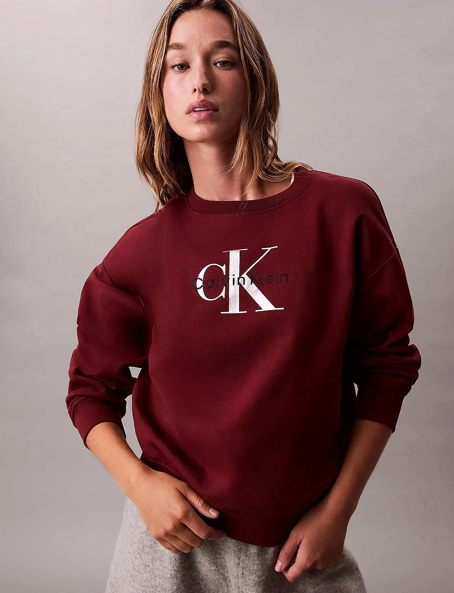 Calvin Klein Jeans - LS MONOLOGO FRENCH TERRY RLXD CR - sweatshirts - renaissance red - 4
