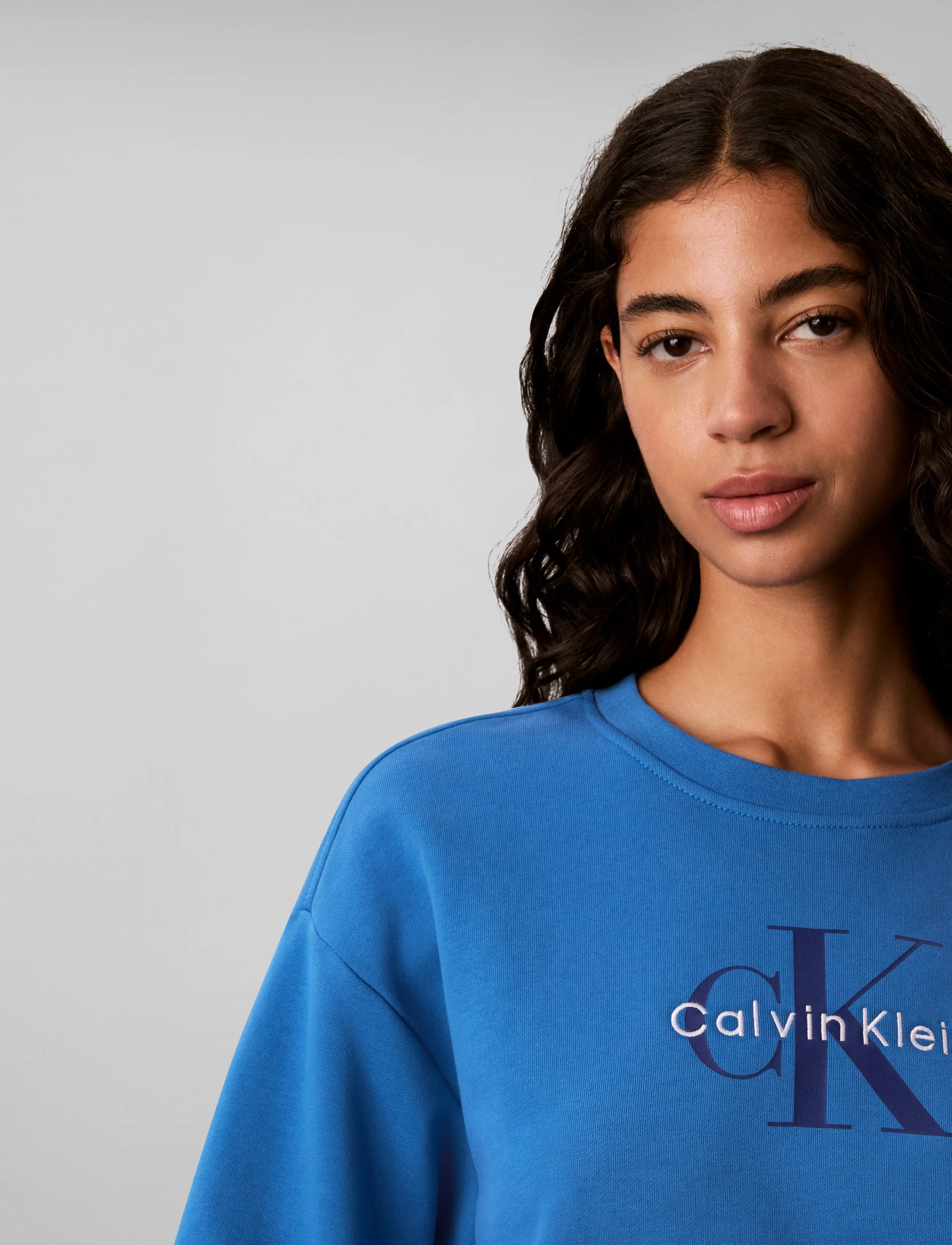 Calvin Klein Jeans - LS MONOLOGO FRENCH TERRY RLXD CR - everyday style - winter blue - 4