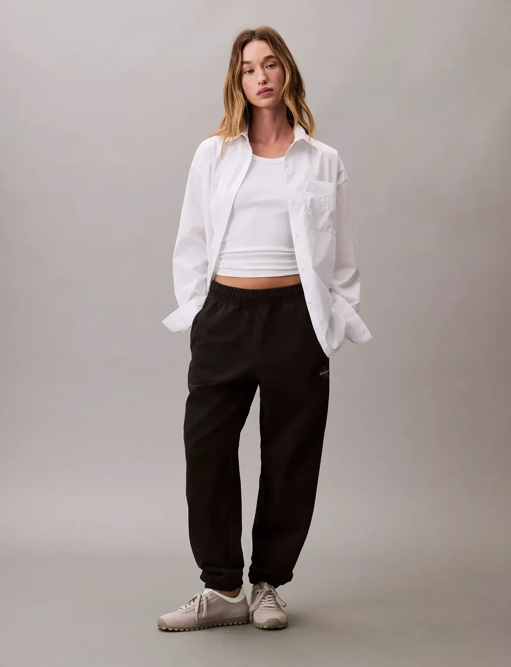 Calvin Klein Jeans - MONOLOGO FRENCH TERRY JOGGER - everyday style - black - 0