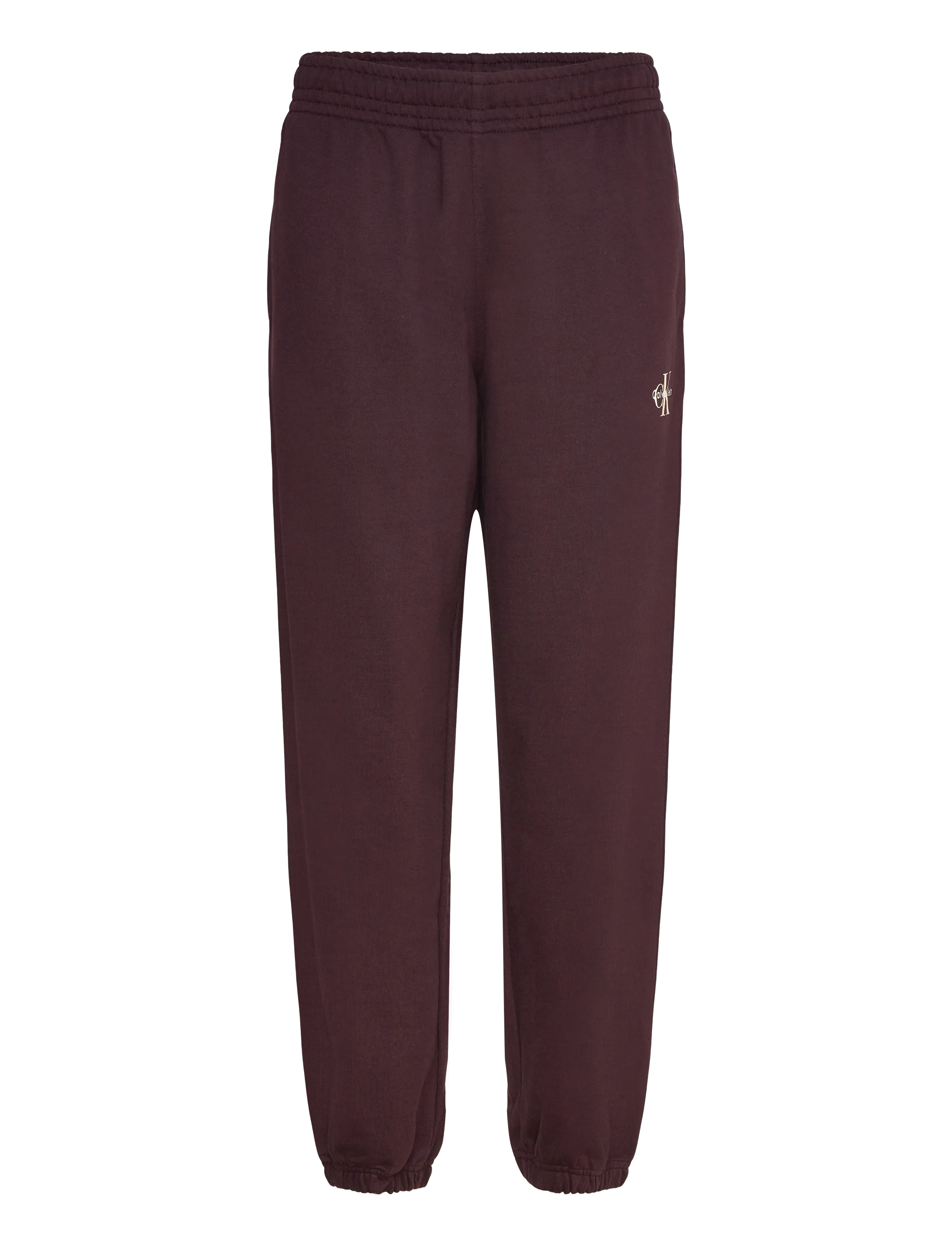 Calvin Klein Jeans Monologo French Terry Jogger, S, Burgundy, Bukser > Joggers, Dame