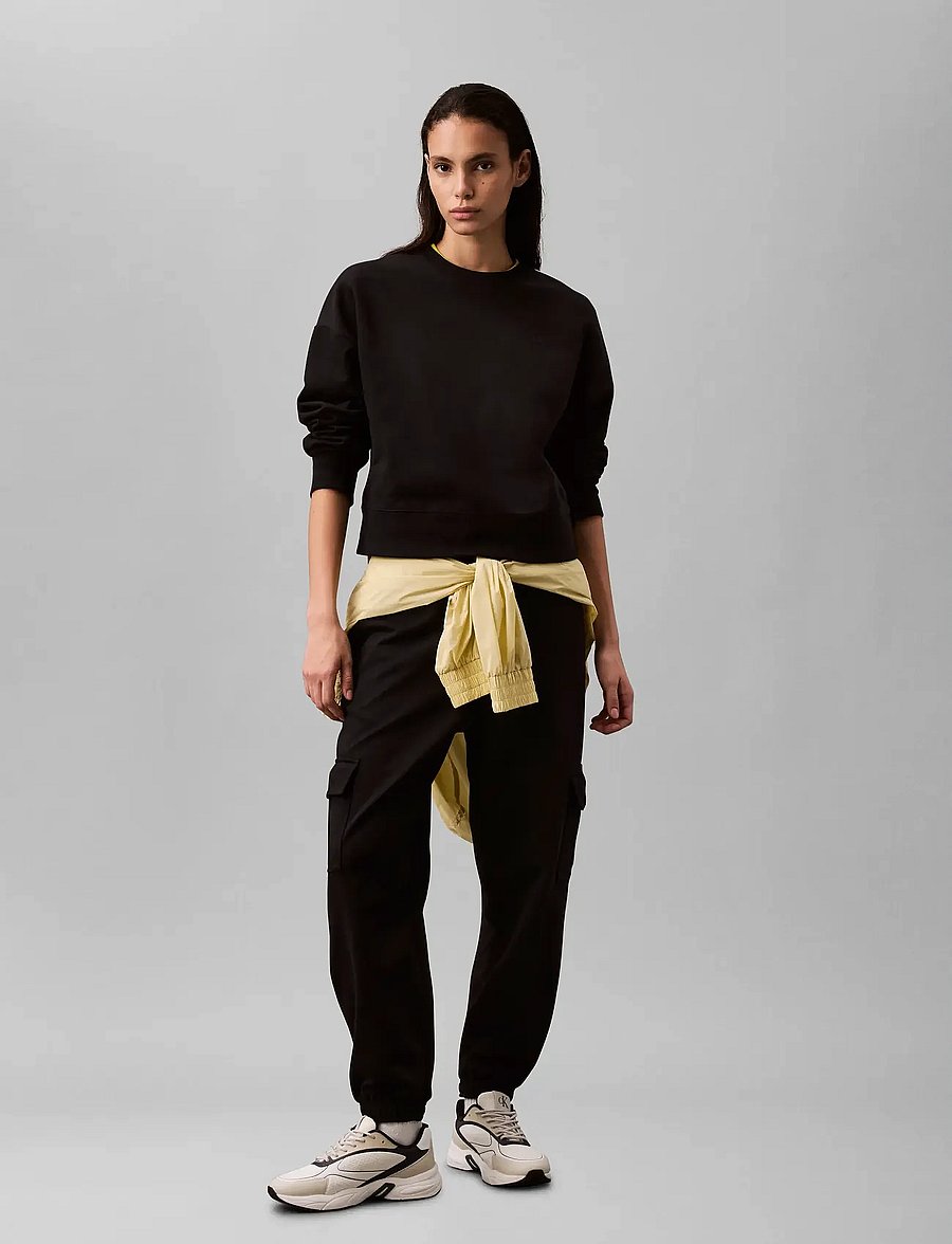 Calvin Klein Jeans - LS ARCHIVE LOGO FRENCH TERRY RLX - vardagsstil - black - 0