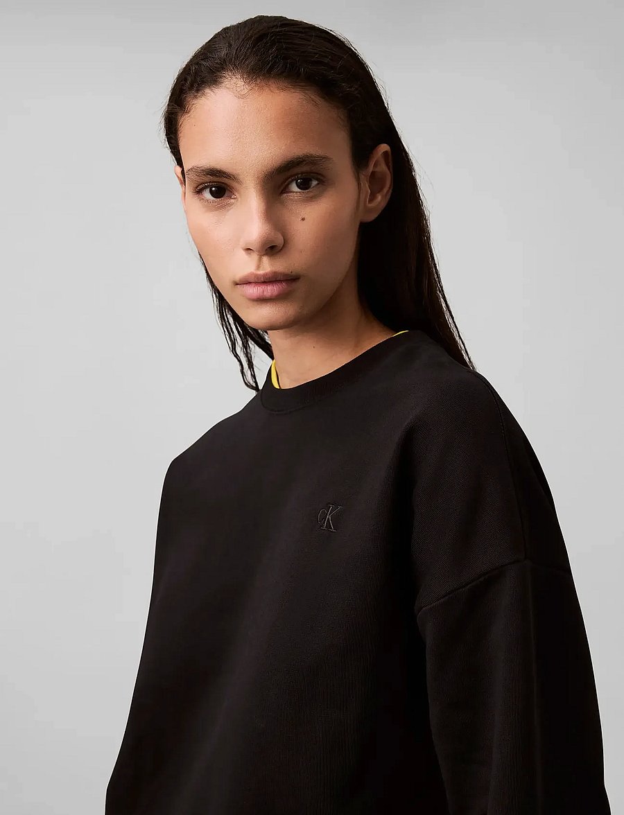 Calvin Klein Jeans - LS ARCHIVE LOGO FRENCH TERRY RLX - vardagsstil - black - 5