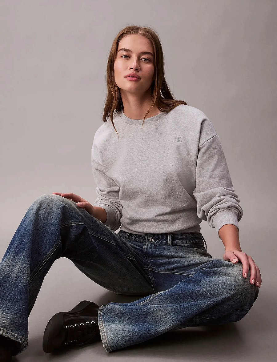 Calvin Klein Jeans - LS ARCHIVE LOGO FRENCH TERRY RLX - sweatshirts - history grey heather - 3