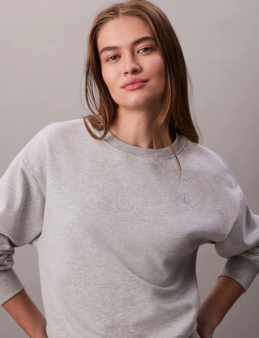Calvin Klein Jeans - LS ARCHIVE LOGO FRENCH TERRY RLX - sweatshirts - history grey heather - 4