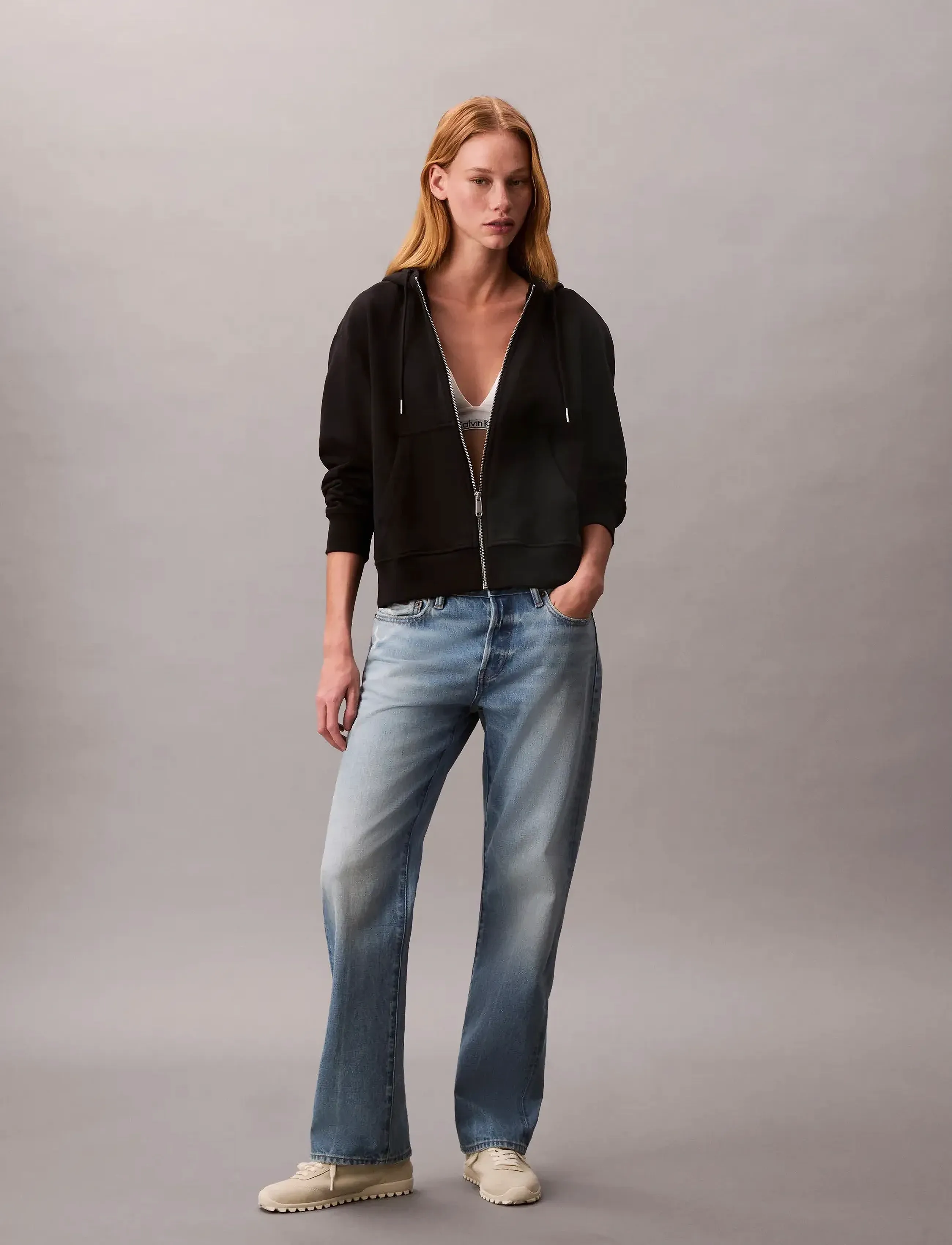 Calvin Klein Jeans ARCHIVE LOGO FRENCH TERRY FZ HOO - Kapuzenpullover - BLACK / black