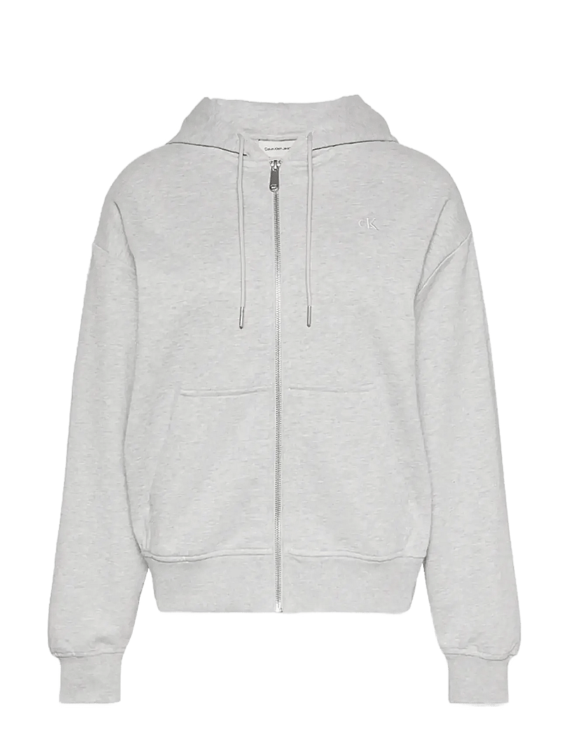 Calvin Klein Jeans - ARCHIVE LOGO FRENCH TERRY FZ HOO - hoodies - history grey heather - 1