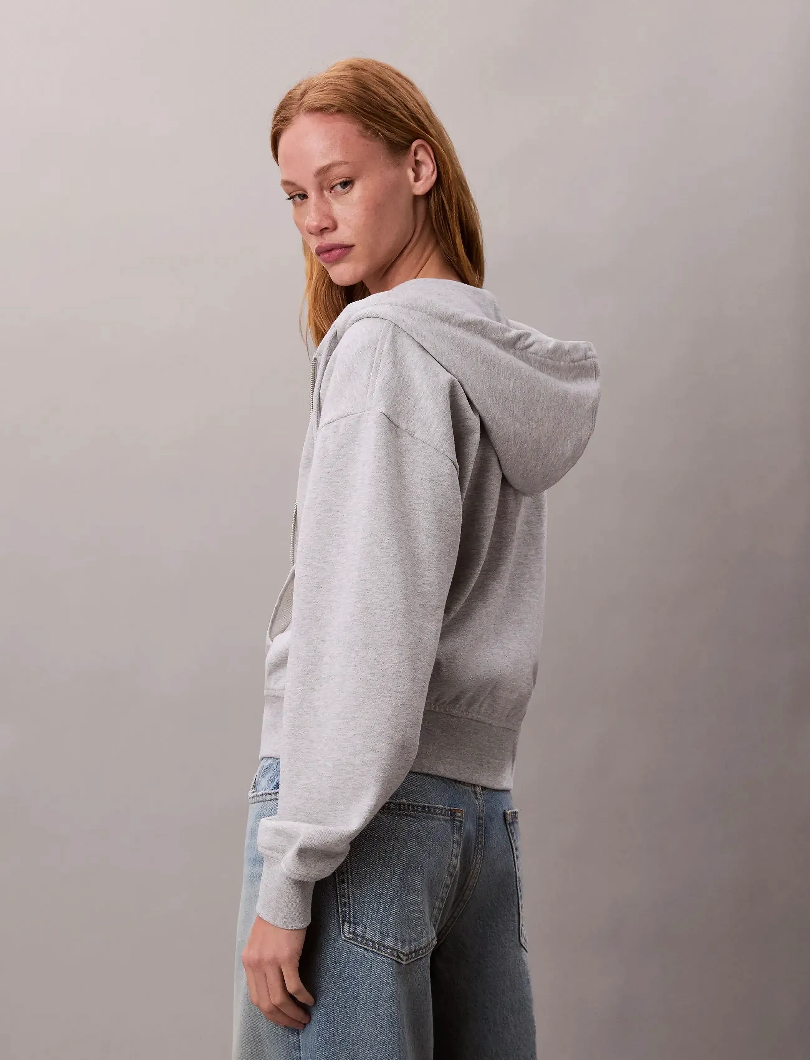 Calvin Klein Jeans - ARCHIVE LOGO FRENCH TERRY FZ HOO - pulls à capuche - history grey heather - 2