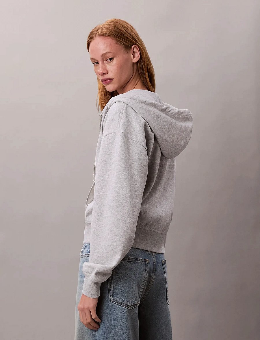 Calvin Klein Jeans - ARCHIVE LOGO FRENCH TERRY FZ HOO - kapuzenpullover - history grey heather - 2